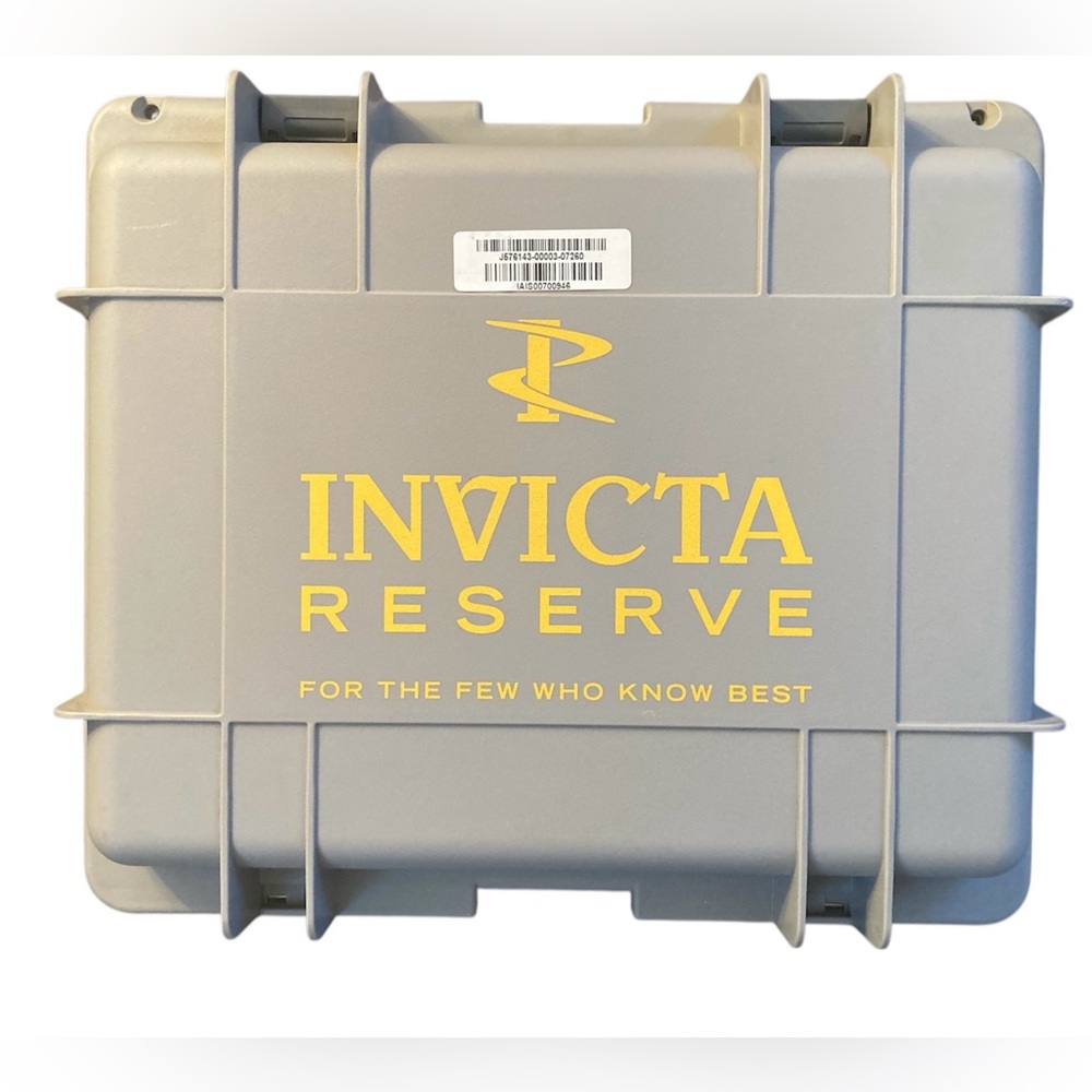 Invicta Reserve Grey 15 Slot Watch Dive Case Waterproof Travel with Yellow Logo